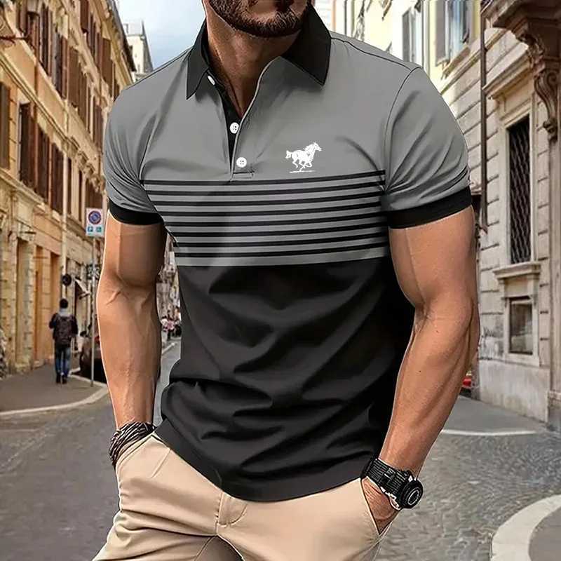 2024 Summer Mens shirt Shirt Slim fit Breathable Collar Top Short Sleeve Summer Casual Mens shirt Shirt X241228