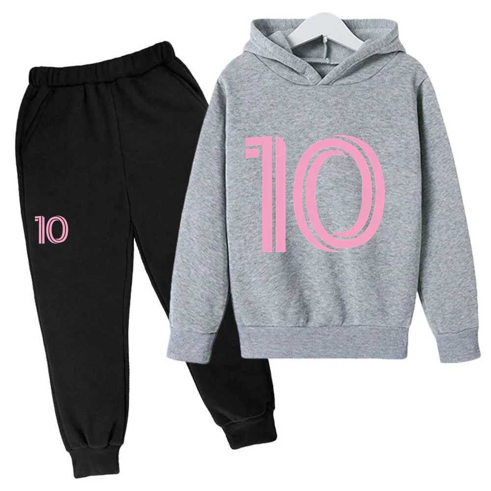 4-14 years old childrens latest hoodie set Childrens cotton autumn spring long-sleeved sweatshirt and pants 2 sets of clothing X241228