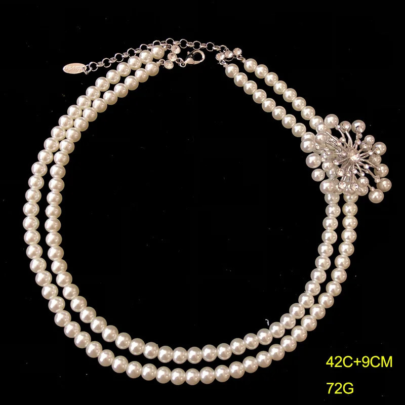 Hepburn style retro court choker double glazed pearl copper star necklace earrings set all match girl 241226