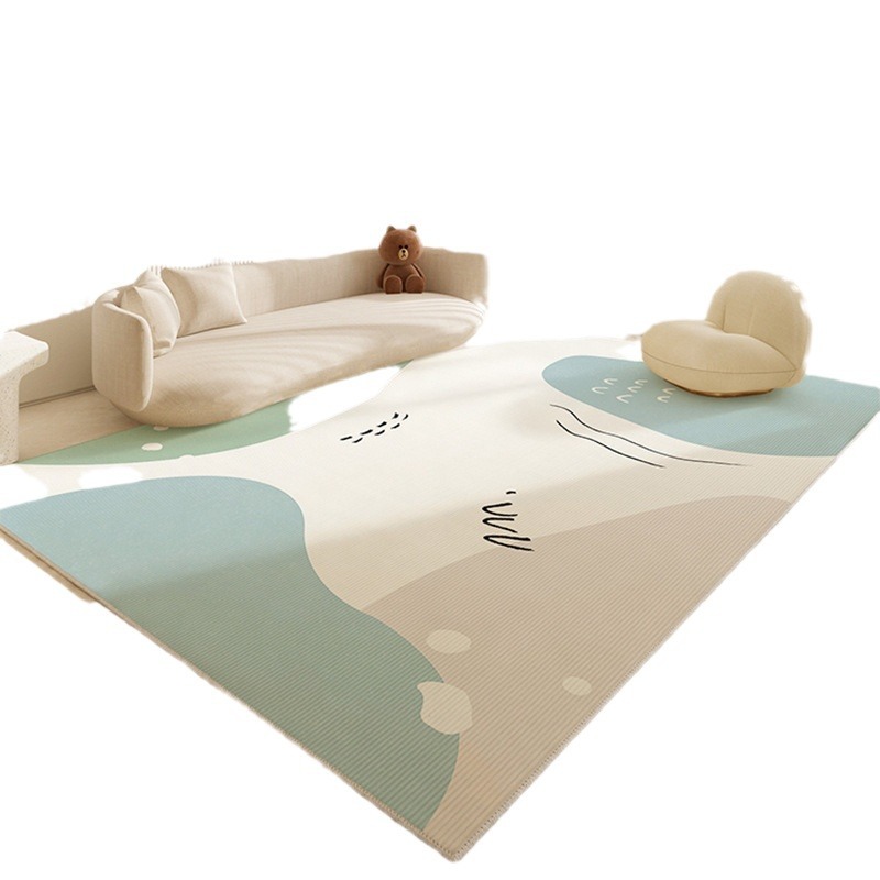 5069-425-59.9-Modern Simple Beige Living Room Carpet Oversized Bedroom Line Rug