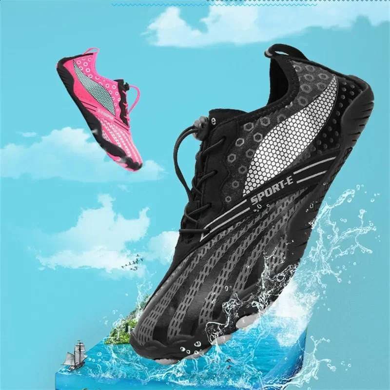 Women Aqua Shoes Quick Dry Beach Shoes Men Breathable Sneakers Barefoot Upstream Water Shoes Unisex Swimming Hiking Sport Shoe 241228