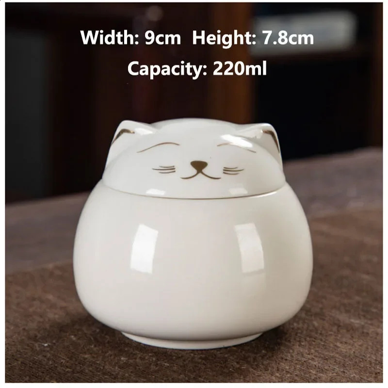 Ceramic Pet Cat Urn Handmade Shaped Animal Memorial Products White Black Decorative Urn Cat Urn for Funeral Memorials Pet Urns 241225