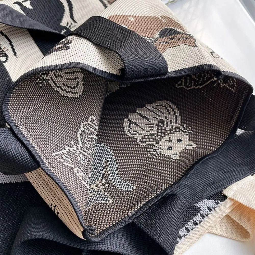 Knitted Wrist Bag Women Casual Shoulder Tote Large Capacity Handbags Woven Handle 241225