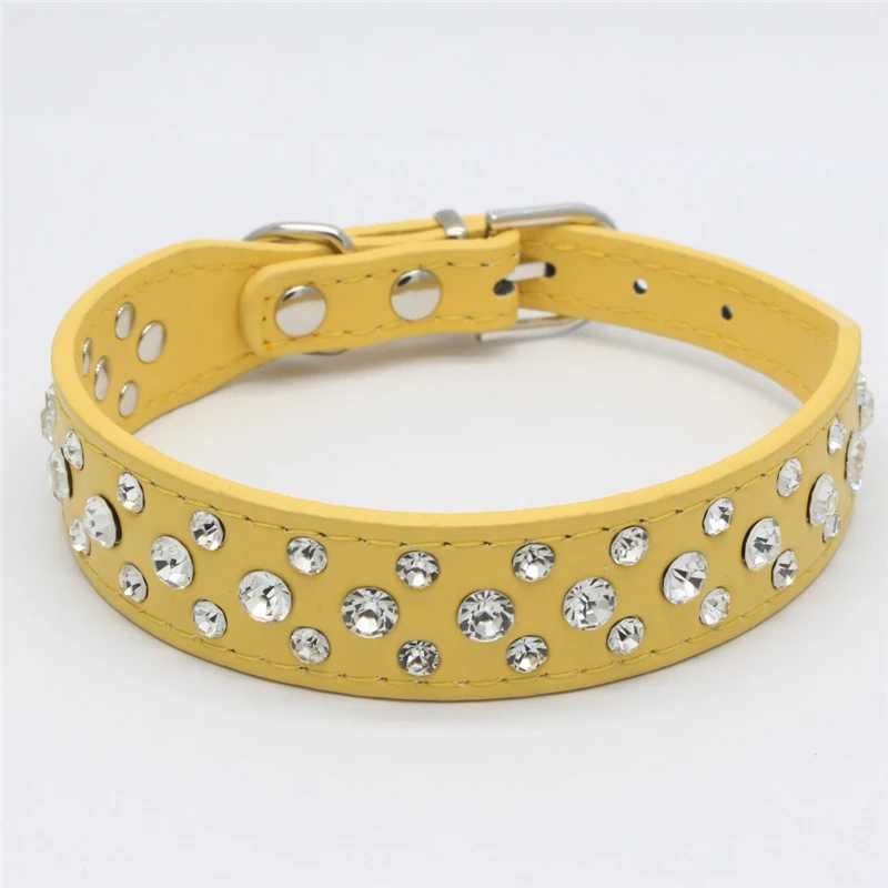 Crystal Dog Collar Glitter Rhinestone Pet Dog Collars for Small Dogs Cat Chihuahua Pitbull Adjustable Leash Necklace Pet Product M241228