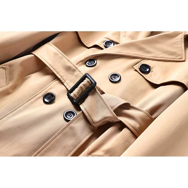 Mens Trench British style coat autumn and winter windproof machine extra long solid mens knee coat business and leisure streetwear 9XL W241228