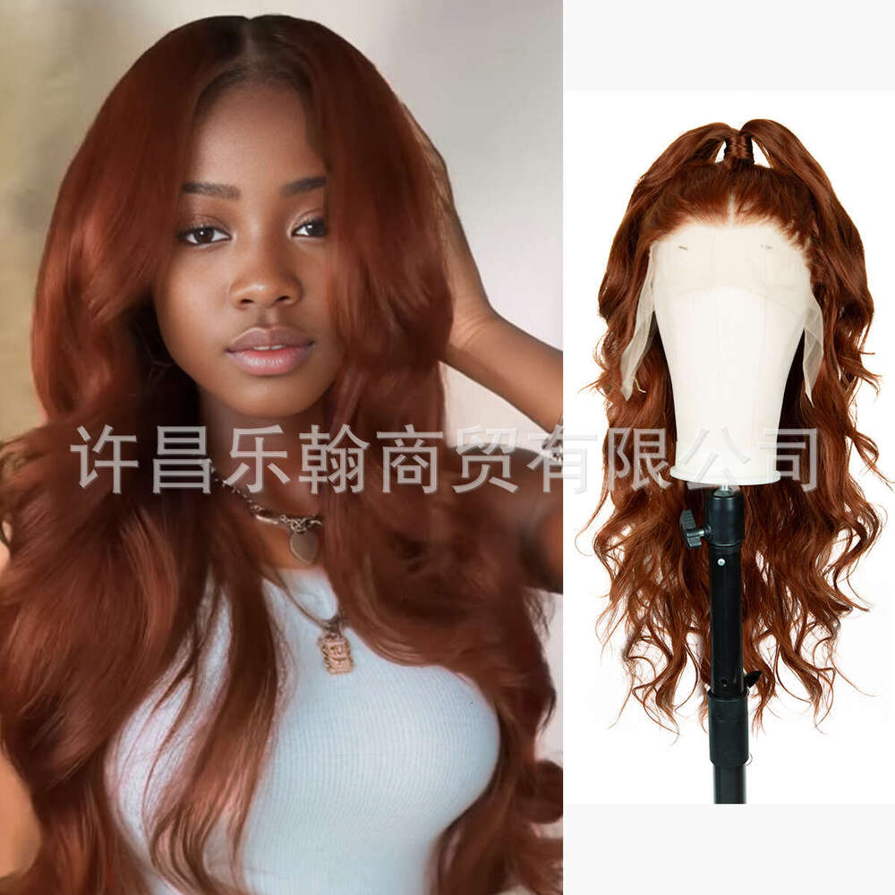 13 * 6 Full Hand Woven Front Lace Wig Headband, High-Temperature Silk And Synthetic Fiber, Big Waves, Bodywavywigs Kq2 Kq2