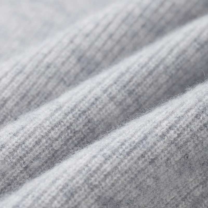 New Air Layer Thick Hoodie 100% Merino Wool Knitted Zipper Open Collar Woolen Sweater Casual Fashion Warm Mens Long Sleeve Autumn/Winter X241228