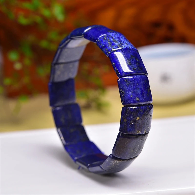 Natural Lapis Lazuli Bangle Reiki Healing Fengshui Stone Fashion Jewelry For Women Holiday Gift 1PCS 12x16MM 241227