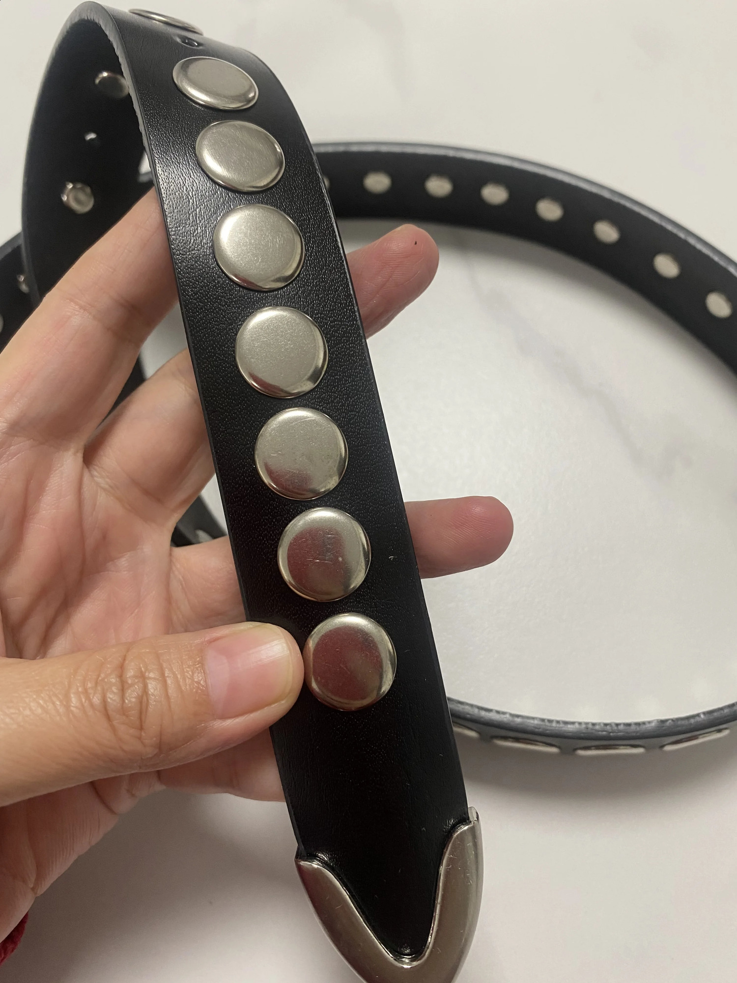 Womens Runway Fashion Black Genuine Leather Rivet Cummerbunds Female Dress Corsets Waistband Belts Decoration Wide Belt R925 241227