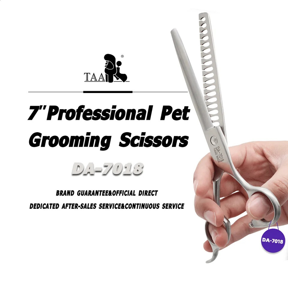 TAA Grooming Dog Scissors Pet Professional Scissors Fish Bone Serrated 440C Alloy Steel Scissors for Dogs Cat Pets Hair Cutting 241224