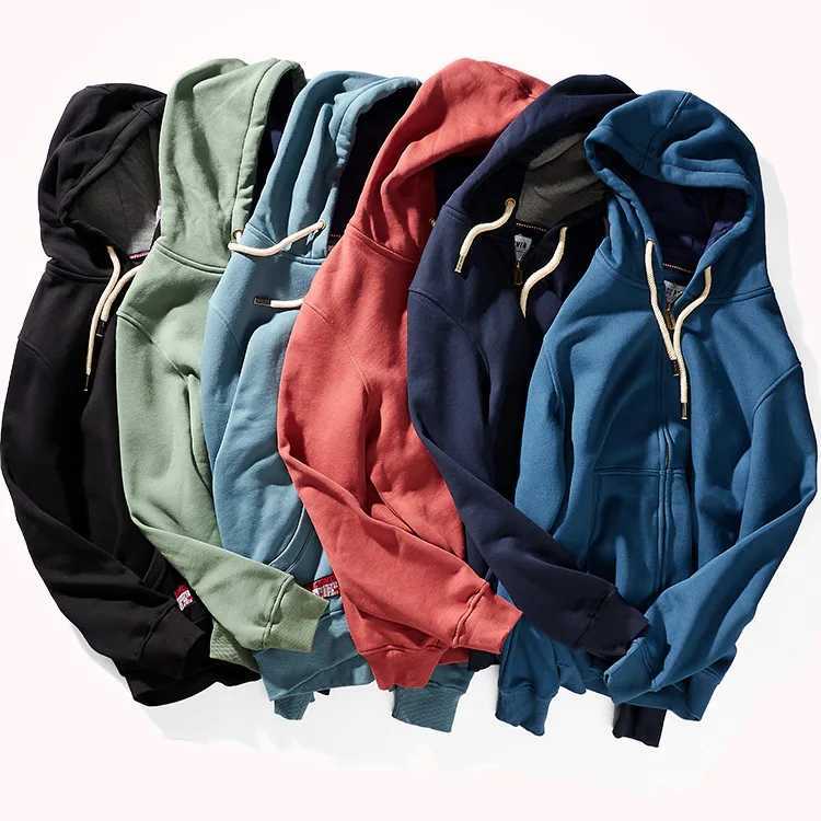 Autumn Winter New Cardigan Hoodies for Mens Fashion Long Sleeved Hooded Thickened Velvet Plus High Weight Casual Sweatshirts X241228