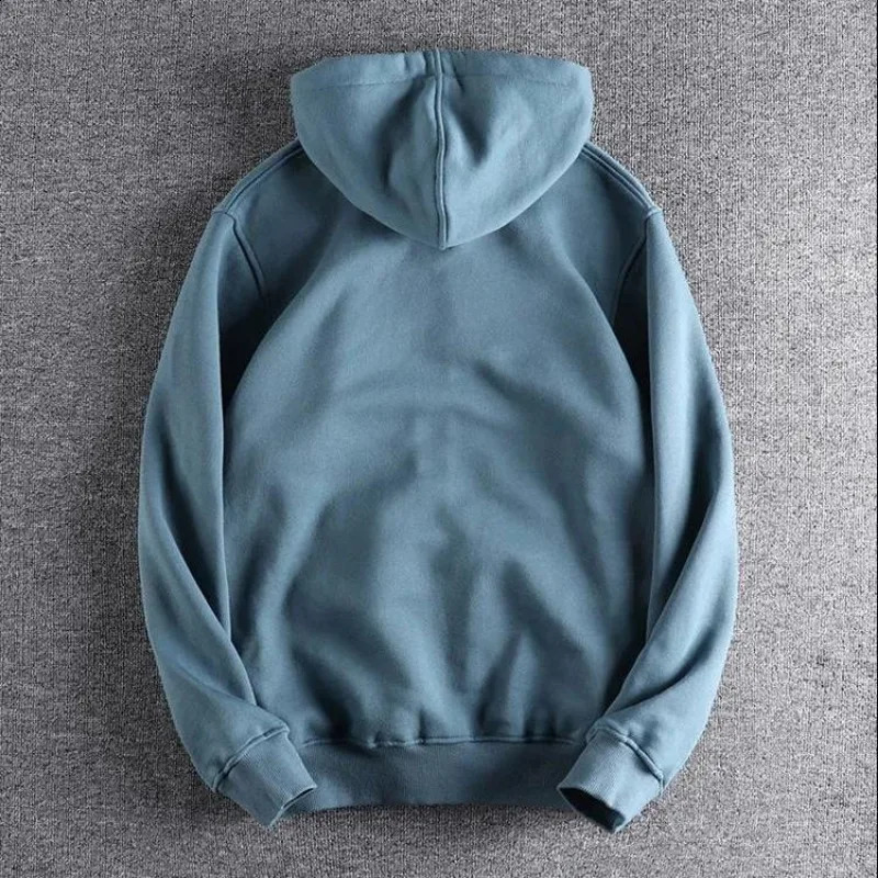 Man Hoodies Pocket Full Zip Up Sweatshirts for Men Solid Loose Harajuku Fashion Overfit Tops Winter Y2k Clothes S 241223