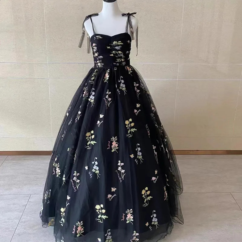 Floral Embroidery Long Prom Evening Wedding Shooting Dresses Women Summer Party Formal Occasions Reception Dress 241223
