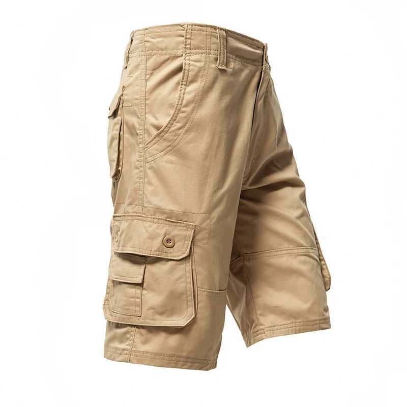 Mens Cargo Pants Knee Shorts Classic Summer Shorts Multiple Pockets Large Size Cotton Half Pants Khaki Army Green Shorts W250621