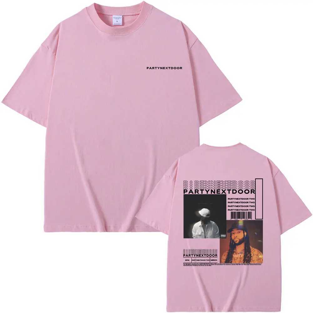 Rapper Partynextdoor Two Album Double Sided Print Tshirt Male Hip Hop Vintage T-shirts Mens Oversized Strtwear X241228
