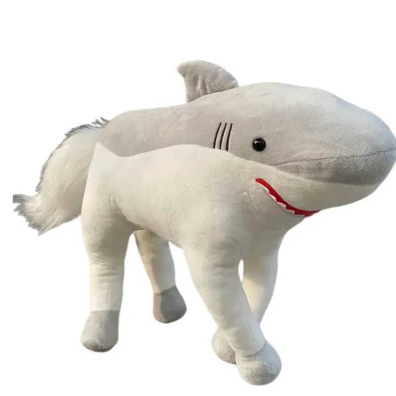 40/50/60cm Shark Horse Soft Stuffed Plush Toy Stuffed Shark Head Horse Body Model Doll Pillow Toy For Kid Children Birthday Gift X241227