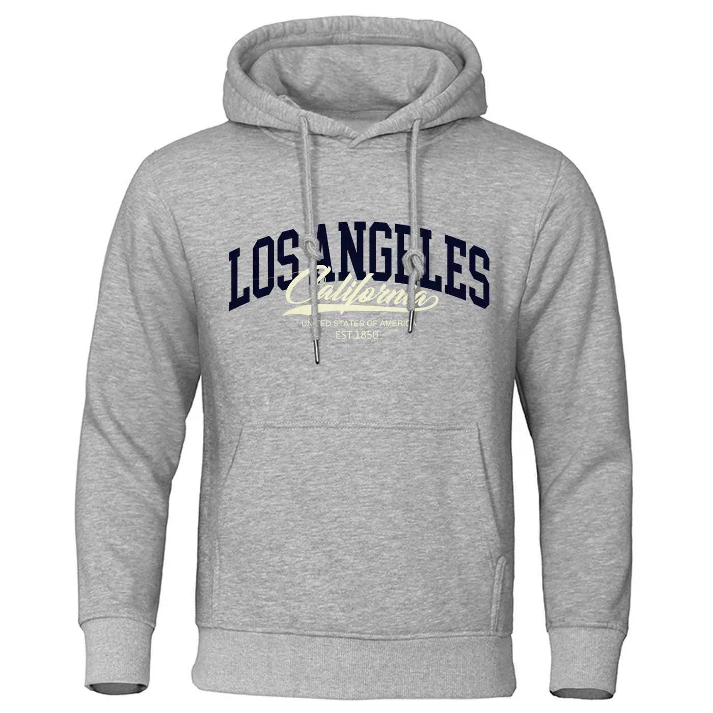 California East 1850 Los Angeles Hoodie Men Fashion Street Hoodies Flexible Oversize Pullover Retro Fitness Hoody Mens Clothing X2412281