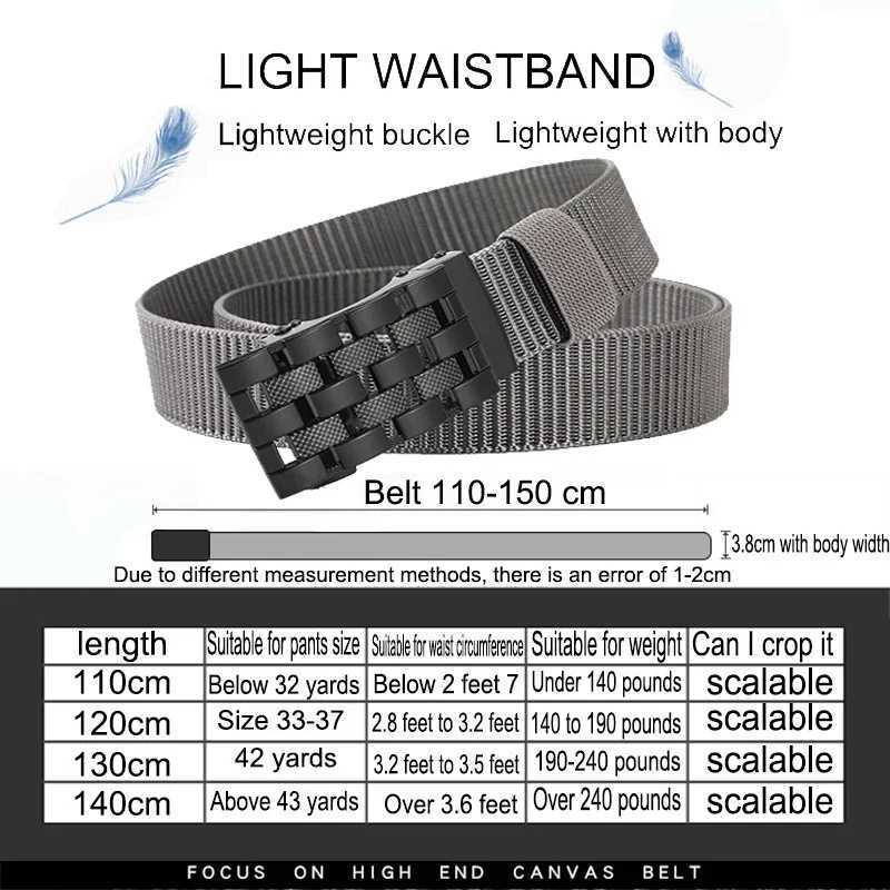 Cintures for Men Nylon Canvas Mens Fabric Belt Fashion High Quality Webbing Belt Designer for Jeans Working Belt Male ZX006 W241228