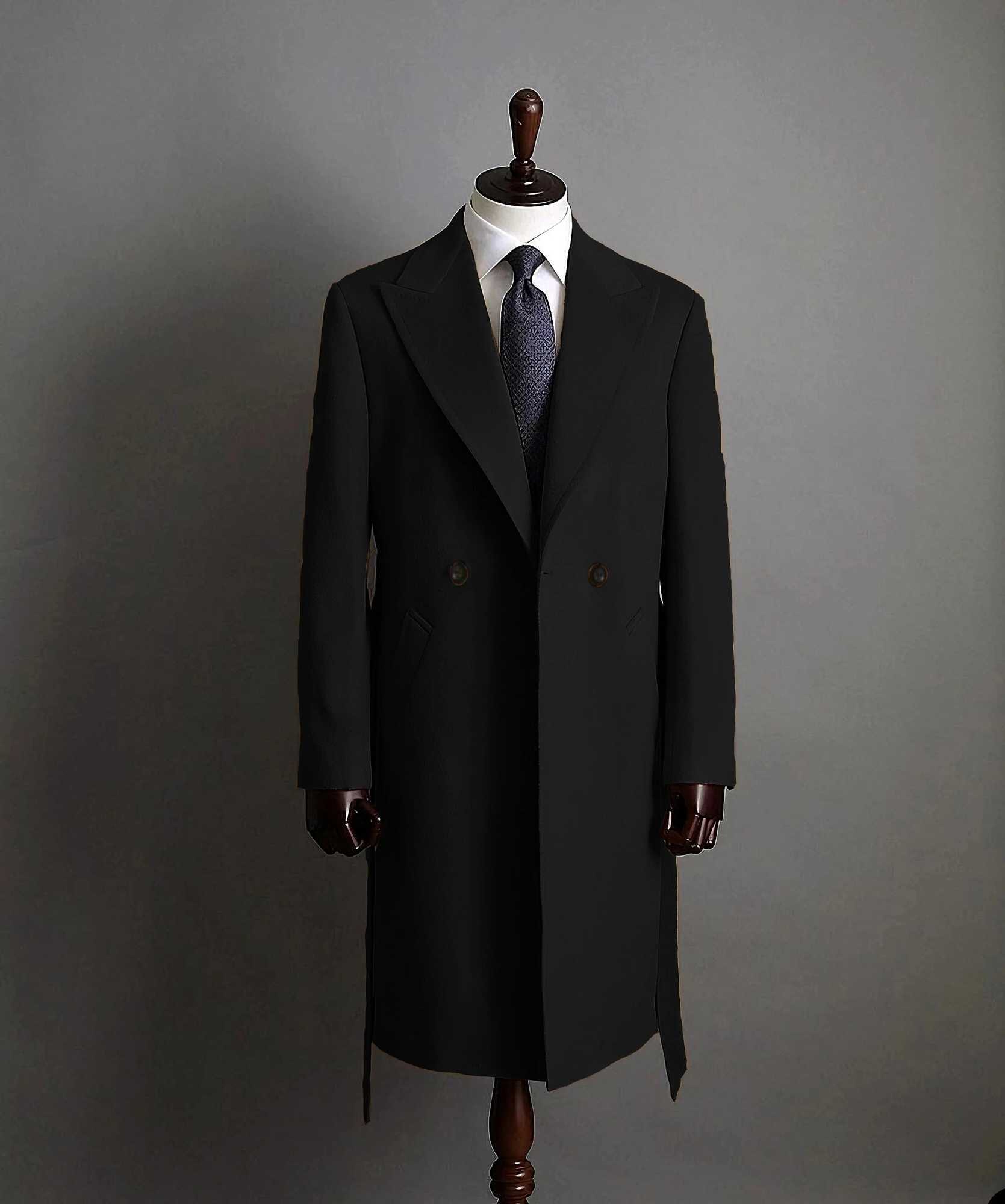 Modern mens trench coat kayak slim fit collar double chest casual long business banquet coat mens coat W241228