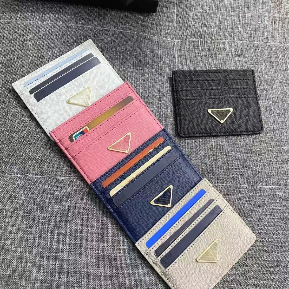 Saffiano designer bag genuine leather wallet Billfold Case Mini Card Coin Purse card holder For Men And Womens5889