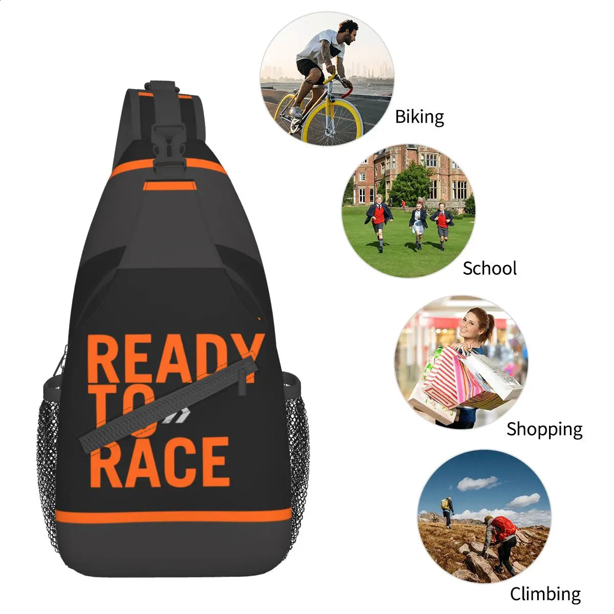 Motor Ready To Race Small Sling Bags Chest Crossbody Shoulder Sling Backpack Outdoor Sports Daypacks Enduro Cross Casual Satchel 241228