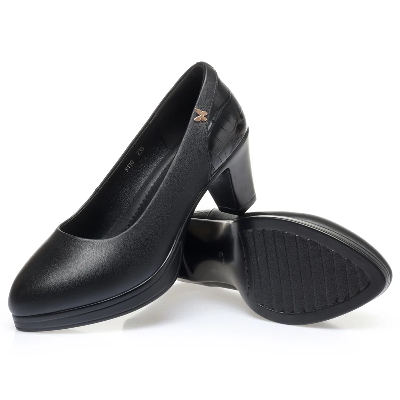 AIYUQI Women Dress Shoes Genuine Leather Large Size Women High Heels Spring Women Professional Shoes