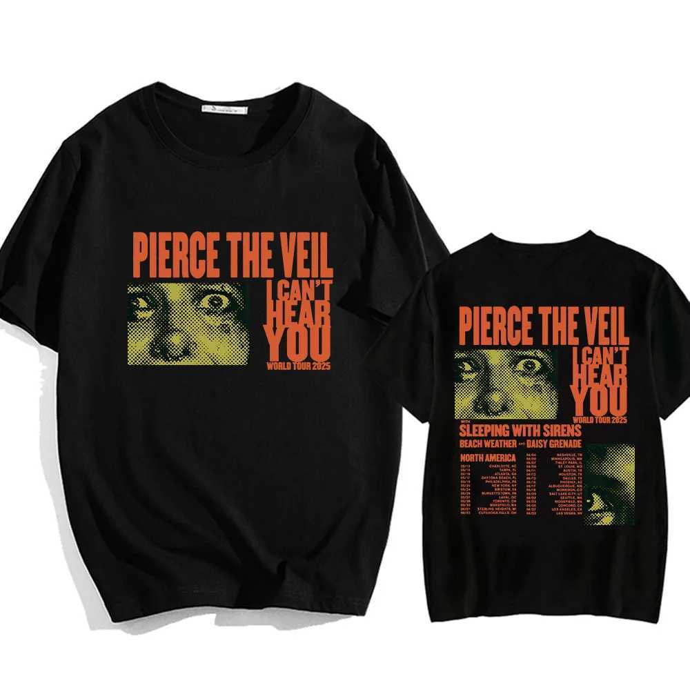 I Cant Hear You Pierce The Veil Tshirts Rock Band Hip Hop Unisex Strtwear T-shirt Round Neck Men/Women T-shirt Cotton Ts X241228