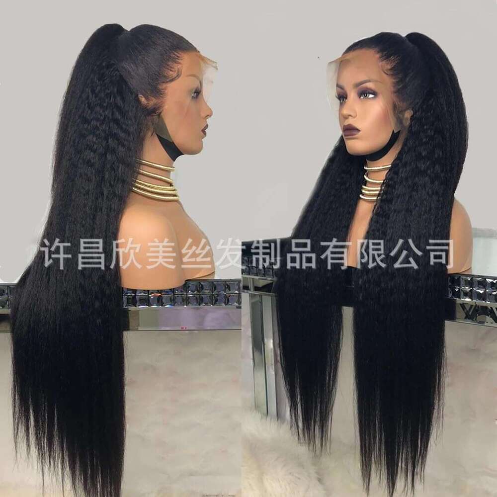 13 * 4 Front Lace Headband With Acrylic Pattern, Curly Real Wig, Straight Hair Kq1 Kq1