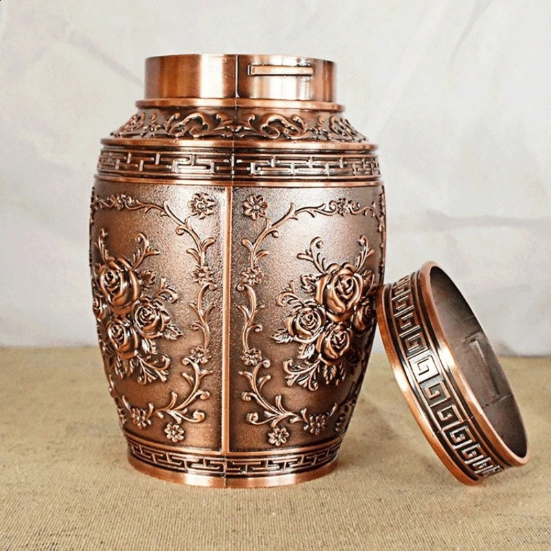 Rose Flower Pet Memorial Keepsake Urns Metal Pets Urns Puppy Funeral Box Memorials Funerary Human Ashes Urns Casket 241225