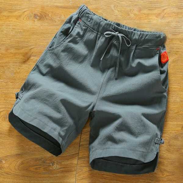 Mens Casual Drawstring Solid Short Pants Comfortable Cotton Linen Board Shorts Male Clothing Gym Running ShortsXJ241227