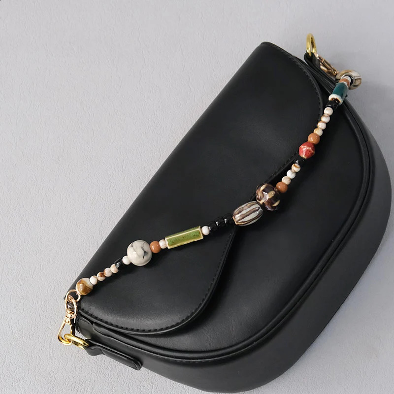 Fashion Woman Bag Accessory Detachable Ceramic Beaded Chains Cute Acrylic Strap Women Handbag Shoulder Handle Chain 241226