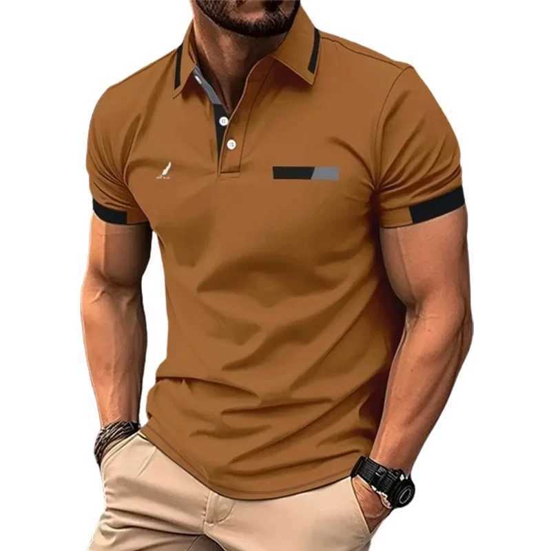 2024 Mens Casual Striped Colorful shirt Breathable Collar Short Sleeve shirt Shirt Mens Fitness Training Clothing X241228