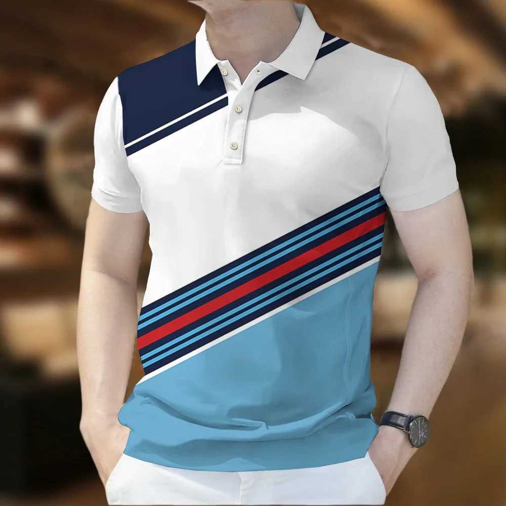 Summer mens shirt T-shirt business casual short sleeved printed button T-shirt loose top fashionable T-shirt high quality X241228
