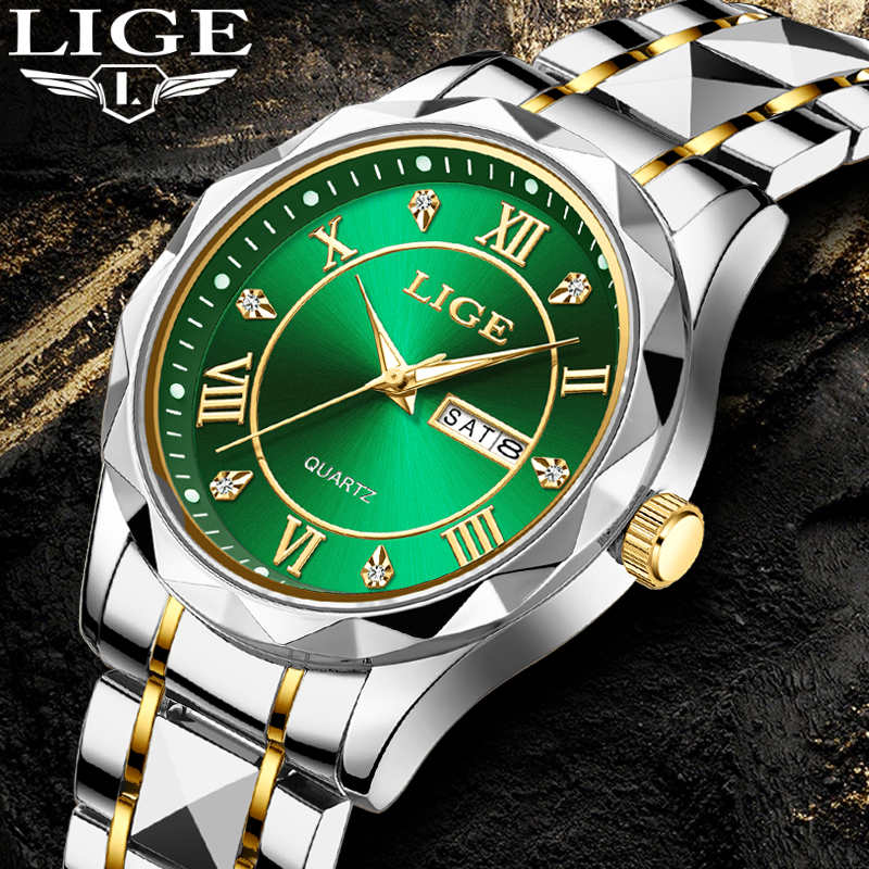 LIGE Men's Quartz Watch Men's Classic Traditional Watch Stainless Steel strap Men's Casual Waterproof Watch Youth Fashion Watch Student