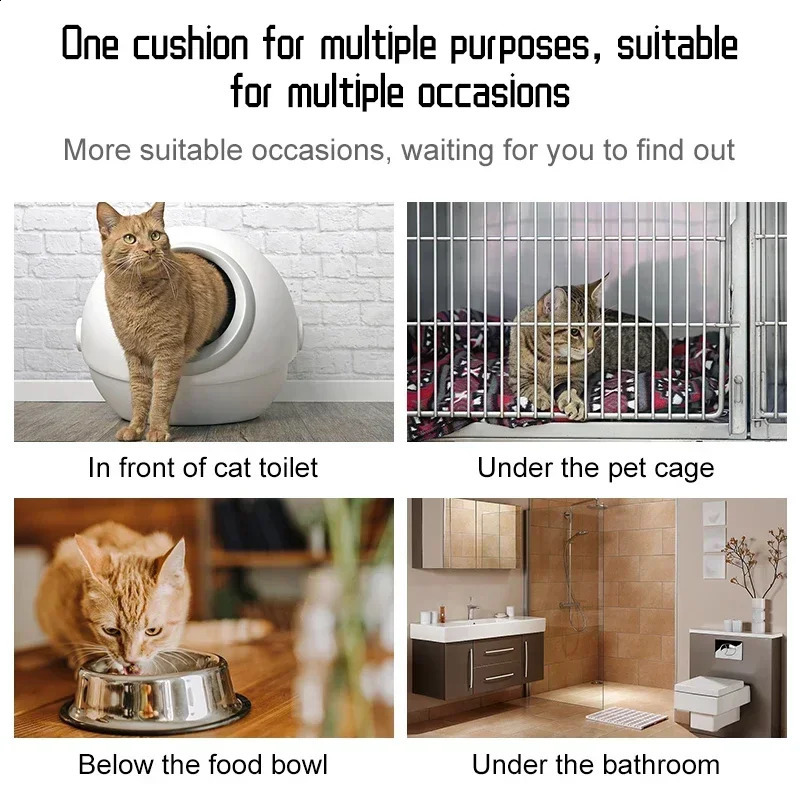 PVC Pet Mat Non-slip Claw-shaped Cat Litter Rub Feet Cat Toilet Dog Puppies Feeding Mat Cute Dish Bowl Food Feed Placement 241225