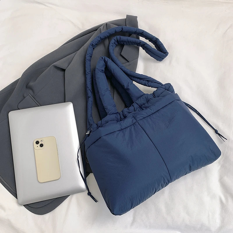 Women Puffer Tote Bag Soft Commuting Adjustable Strap Stylish Crossbody Multipockets Trendy Messenger Chic Hobo 241227