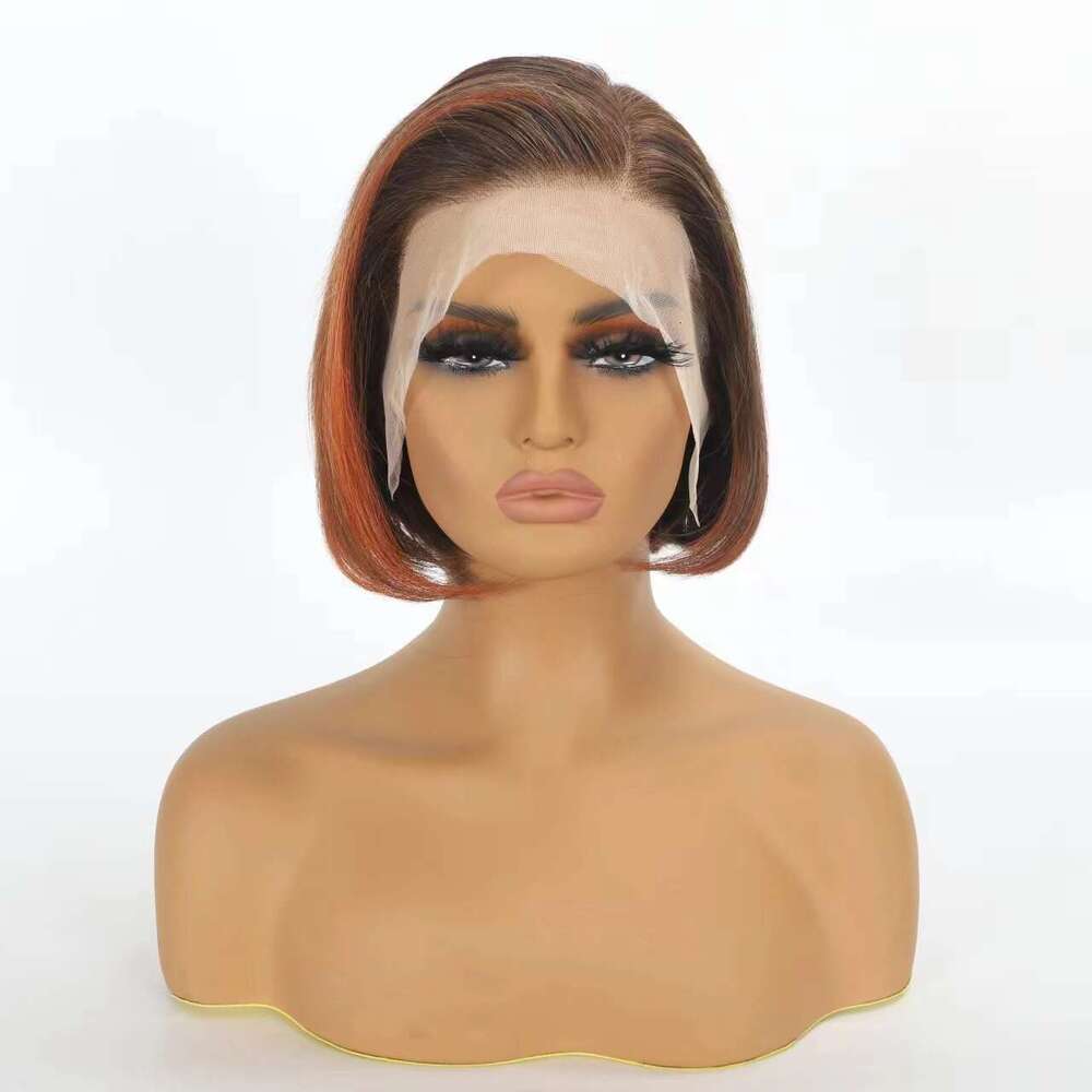 Wig Real Full Short Straight Human Hair Headband 13 * 4 Front Lace Bob Hairstyle Kq2 Kq2