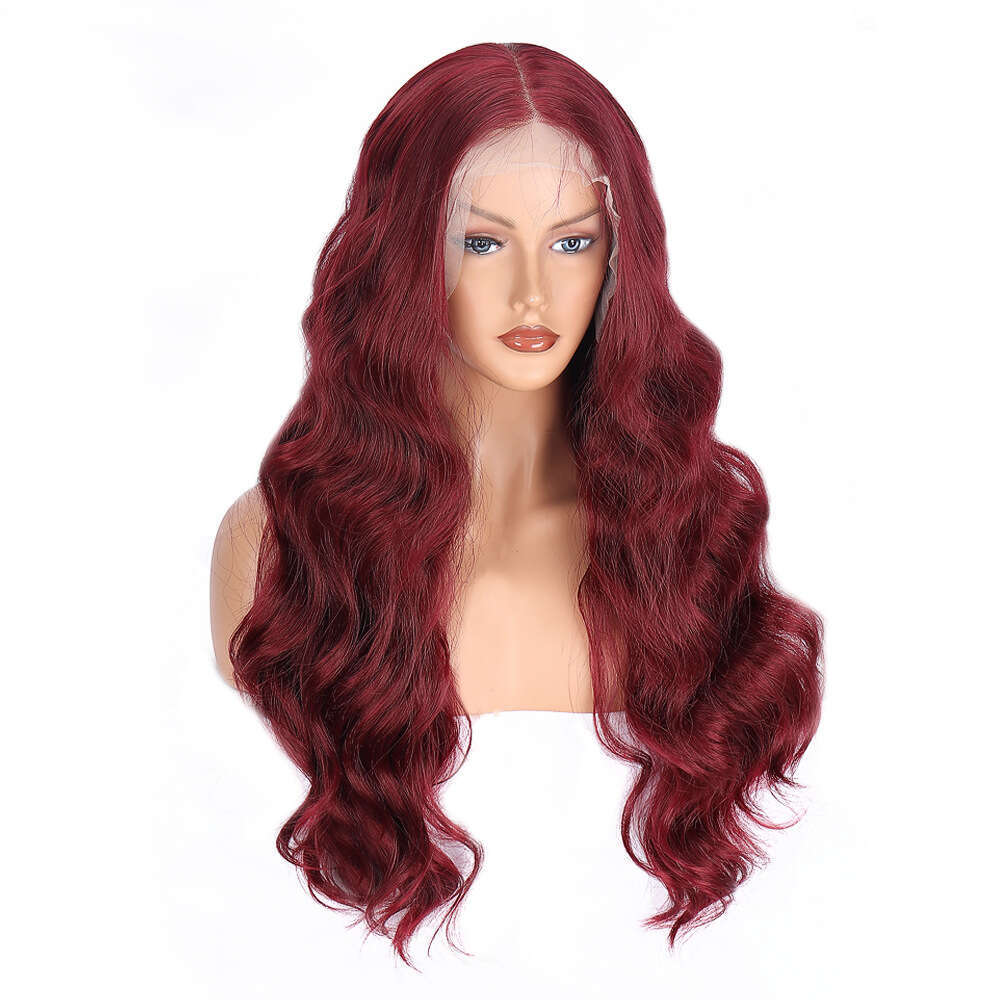 Black 13 * 4 Front Wig, Women's Long Curly Hair Synthetic Headband, Body Wave Lace Wig Kq2 Kq2