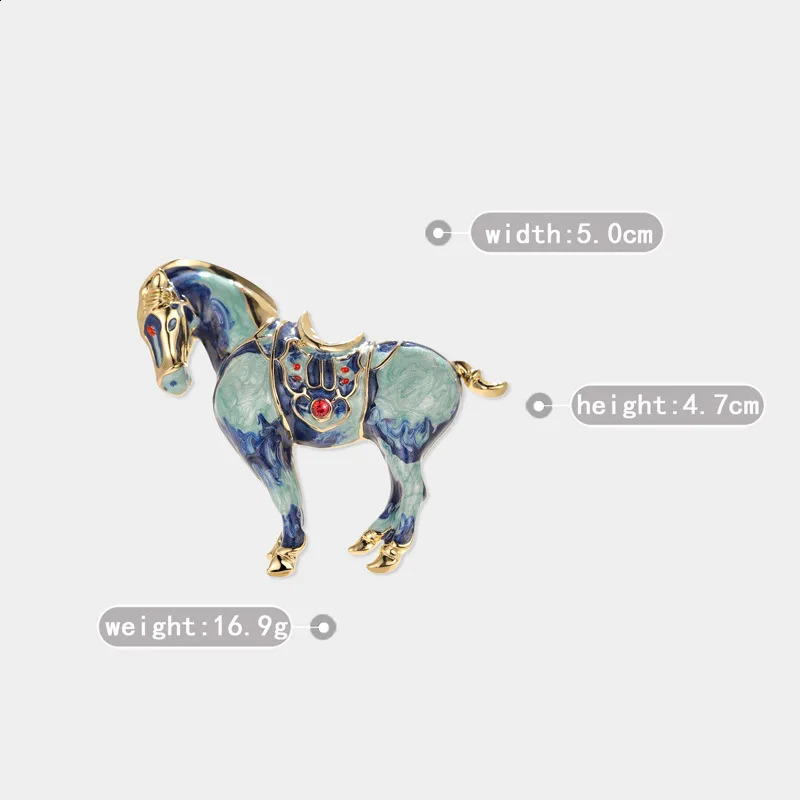 Chinese Style Enamel Horse Brooch Museum Style Animal Brooch Pin for Women Fashion Jewelry Gift 241227