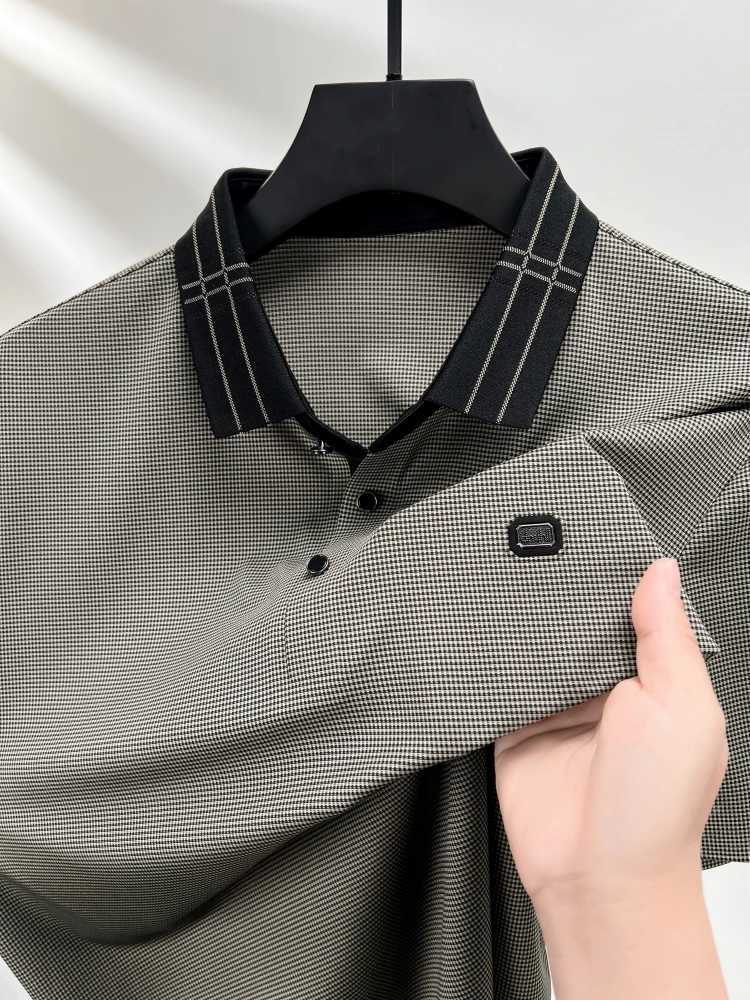 High quality brand short sleeved mens shirt shirt summer new fashion personalized striped print design ice silk T-shirt X241228