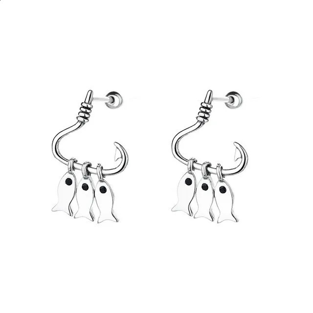 046FR ZFSILVER S925 Silver Korean Fashion Trendy Lovely Creatived Smart Fish Earring Charms Jewelry Girls Women Match-all 241226