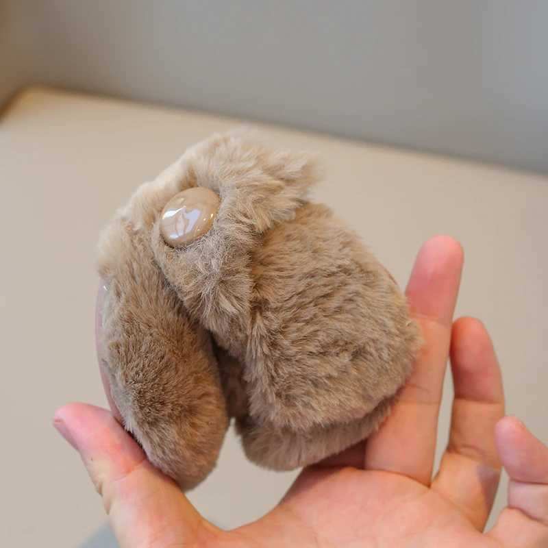 Kids Flat Shoes Fluffy Solid Colors Warm Shallow Winter Children Mary Janes 21-36 Furry Hook-loop Cover Toe Comfy Girls Shoe W241228