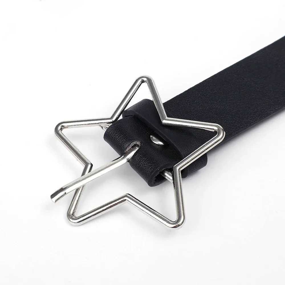 Star Eye Rivet Belt Goth Style Double Pin Buckle Man/woman Fashion Casual Punk Style Pu Leather Waistband for Jeans Y2K Belt W241228