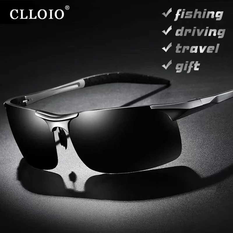 CLLOIO brand mens polarized sunglasses aluminum frame UV400 anti glare sunglasses mens driving glasses Riml Oculos De Sol W241228