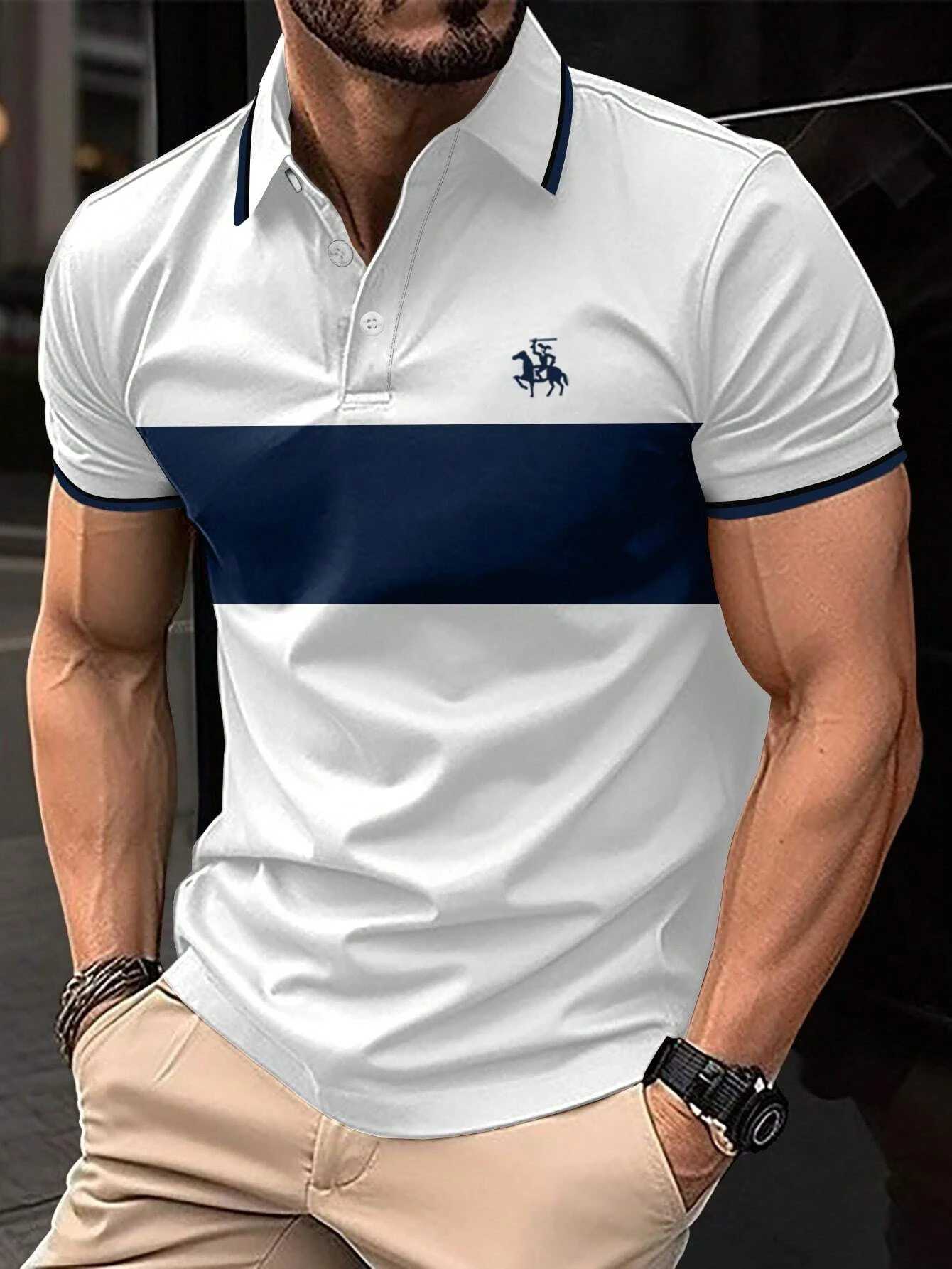 Mens button shirt simple striped casual short sleeved mens clothing daily business breathable button shirt mens fashionable top X241228