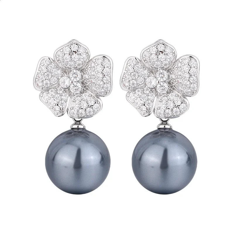 jewelry 18K gold plated pearl fashion flower fashion set 16mm14mm gemstone jewelry 241226