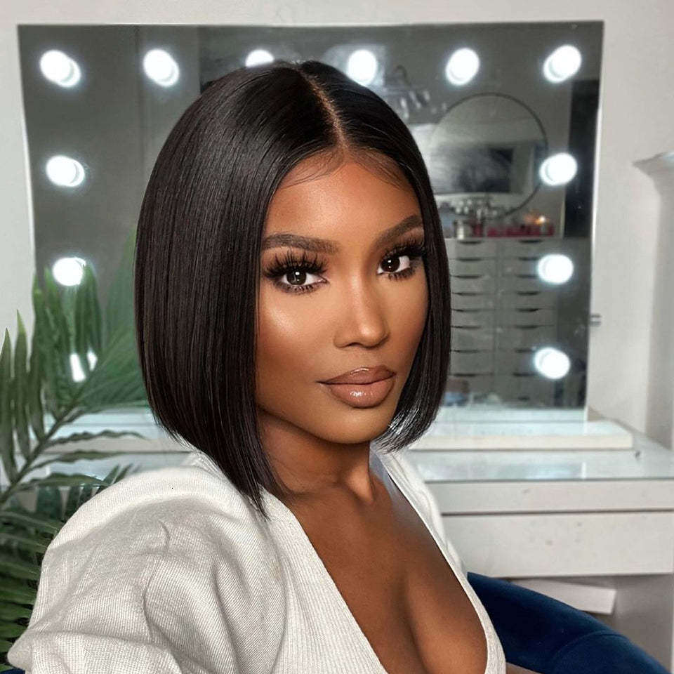 Wig, Person Hair Cover, Bob Short Real Hair, 13 * 4, Lace Front Wig Kq2 Kq2