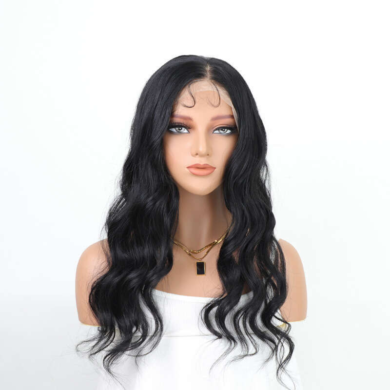 Women's Hand Woven 13 * 4 Synthetic Wig Headband With Black Long Curly Hair Lace Wigs Kq2 Kq2