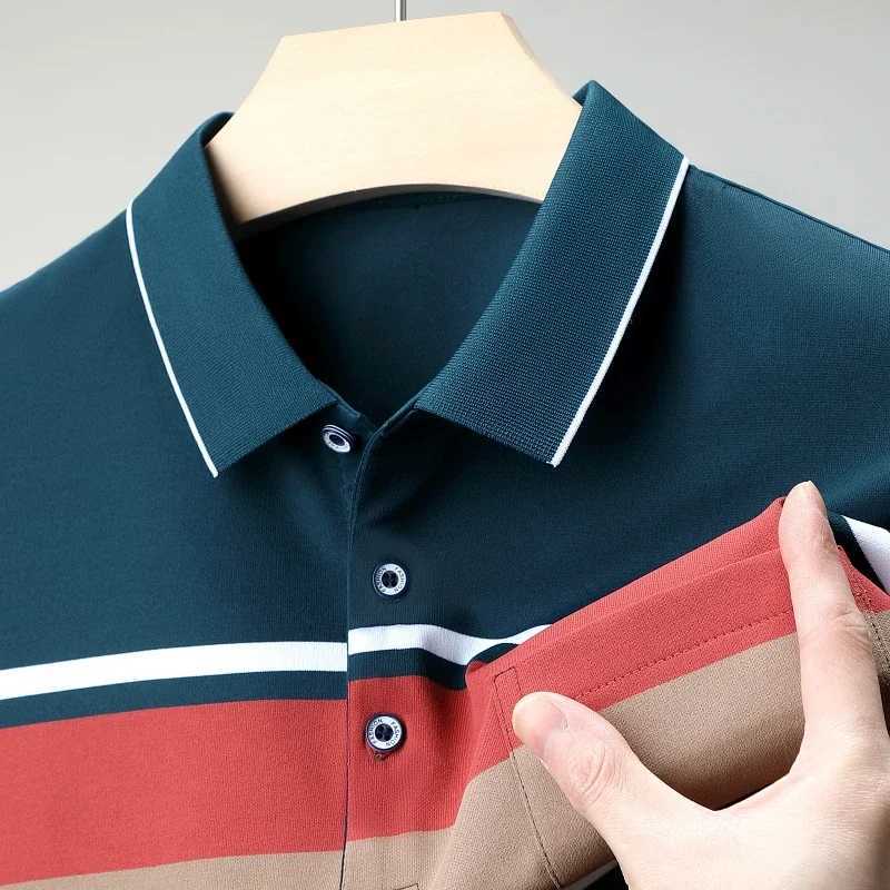 New Mens Color Woven Striped Short Sleeved shirt Shirt Cotton Summer Casual Top X241228