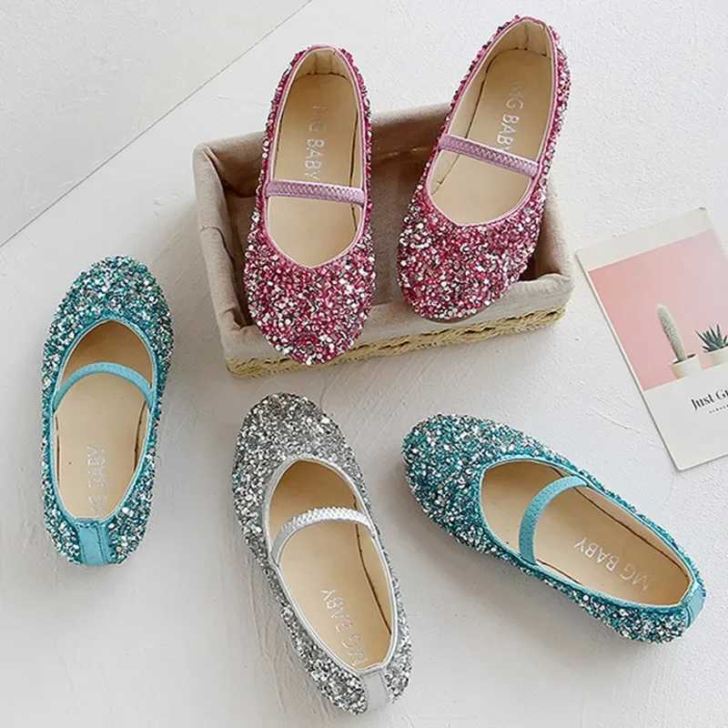 2024 Early Autumn Children Flats For Girls Toddlers Flats Shoes Sequins Mary Janes Light Weight Flats Shoes For Students Casual W241228
